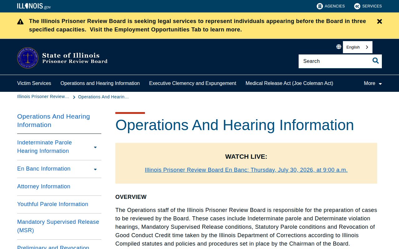 Illinois Prisoner Review Board routes for Morgan County post-release supervision records
